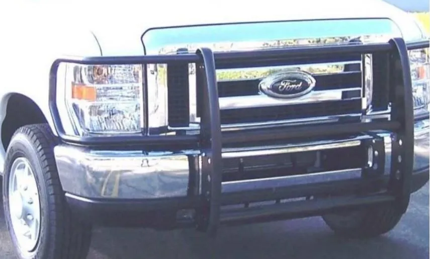 Go Rhino 0814 E150/E250/E350 Van(No Eurotube)3000 Series Stepguard Complete Grille & Brush Guardblack