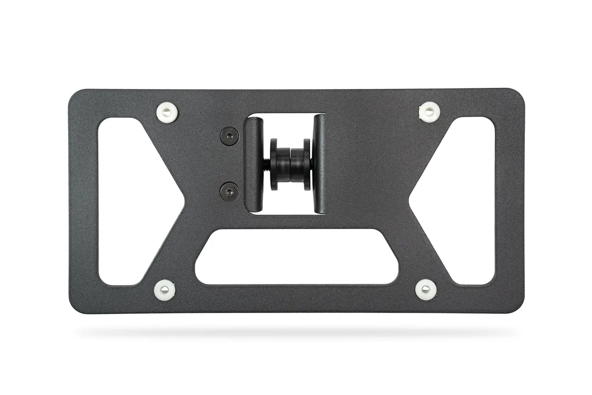 Clevis Mounted License Plate Bracket Mounts to Dring Mount With 1in Hole Black product image