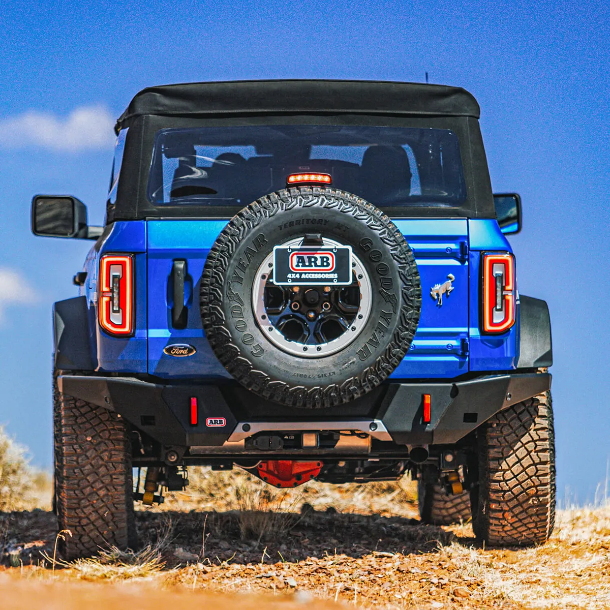 2123 Bronco Rear Bumper For Wide Flare Models W/Twin Jack Points & LED License Plate product image