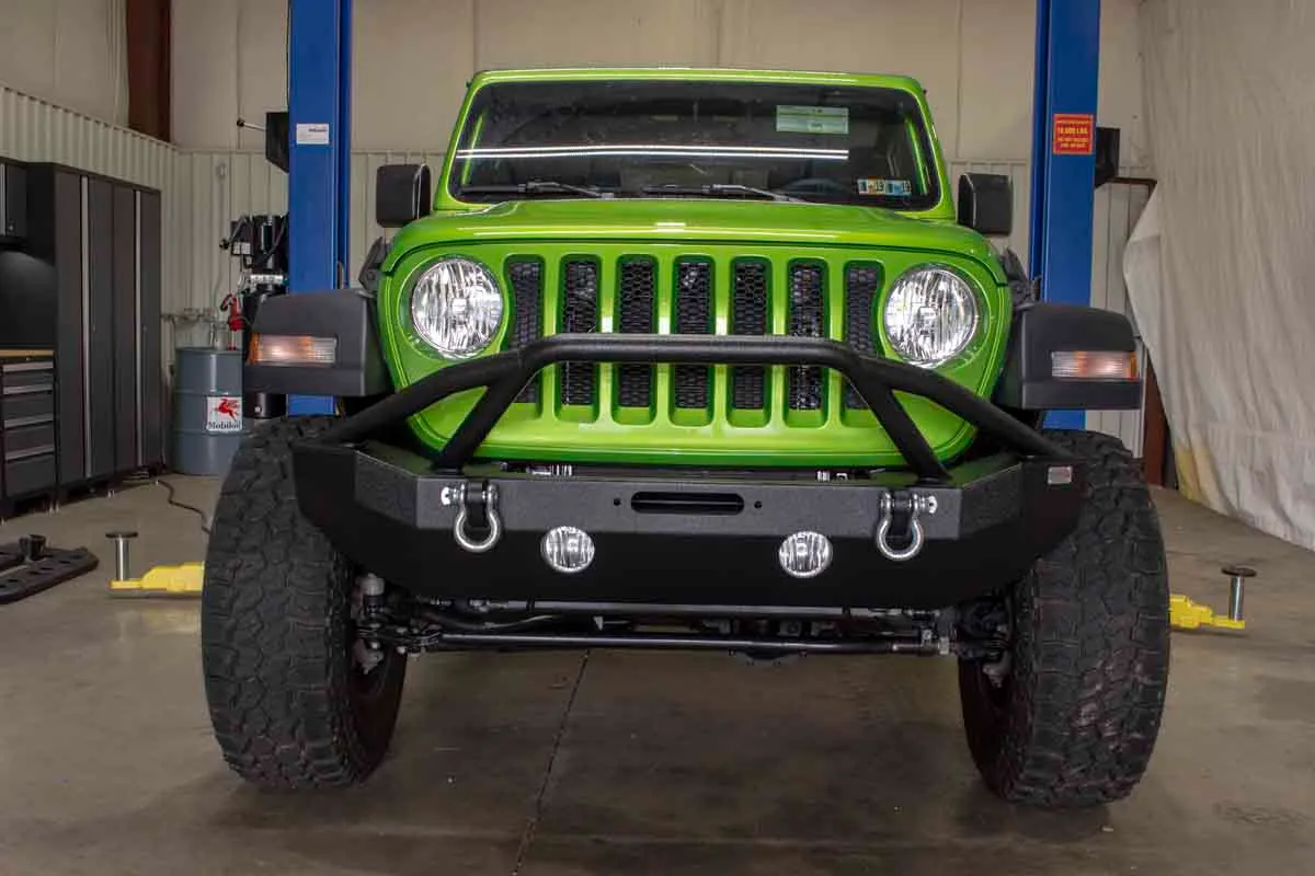 Fishbone Offroad Mid-Width Front Winch Bumper for 2018 & Up Jeep Wrangler/Gladiator FB22088 product image