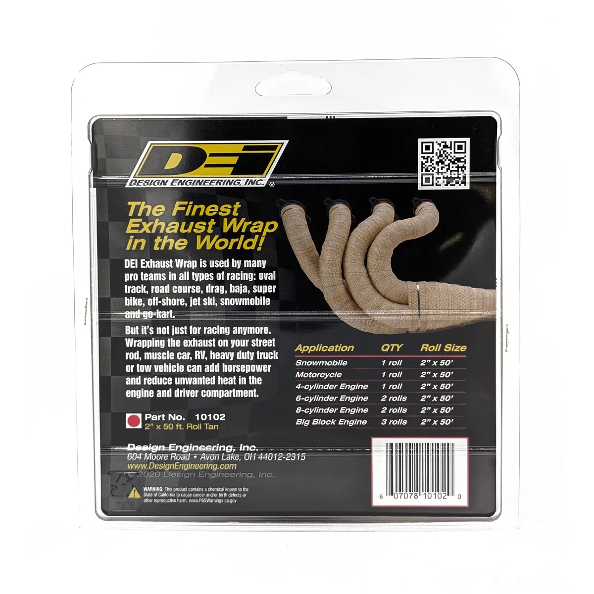 DEI 10102 Tan Glass Fiber Exhaust Wrap 2 x 50' 010102 product image