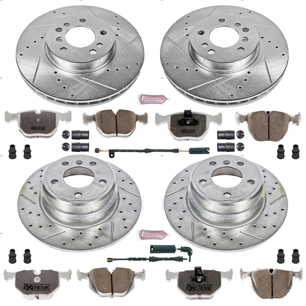 Z26 Street Warrior Upgrade Kit: Drilled/Slotted Rotors; Carbon-Fiber Ceramic Pads W/Hardware; Pad Sensors product image