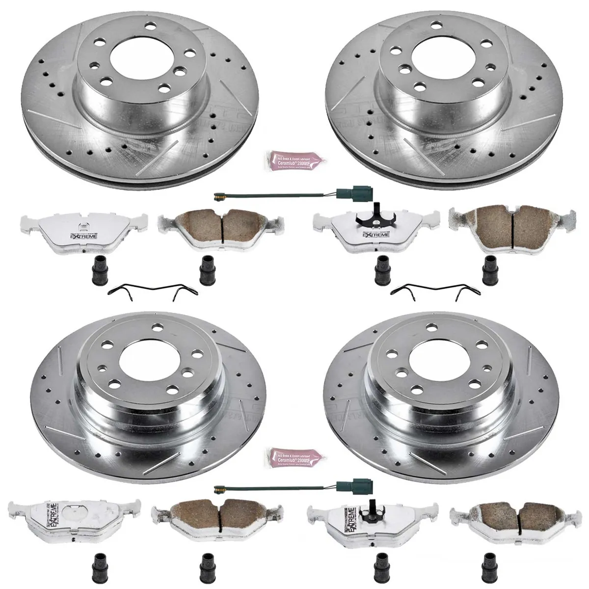Z26 Street Warrior Upgrade Kit: Drilled/Slotted Rotors; Carbon-Fiber Ceramic Pads W/Hardware; Pad Sensors product image
