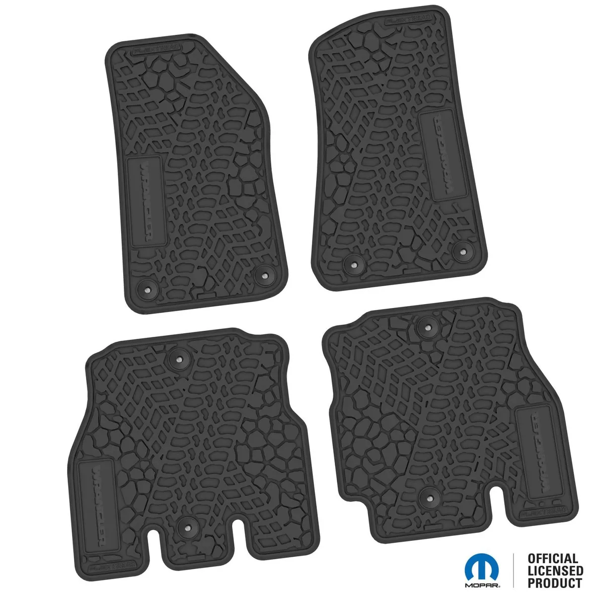 18-24 Jeep JLU 4 Dr Front and Rear -Tire Tread/Scorched Earth Scene w/ Wrangler Insert - Black w/ Tan Insert product image