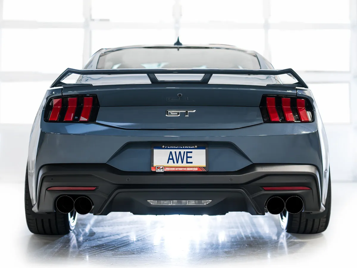 AWE SwitchPath™ Exhaust for S650 Ford Mustang GT Fastback - Quad Chrome Silver Tips product image