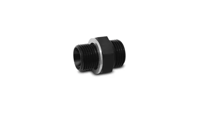 ORB to Metric Adapter Fitting; -6AN Male ORB; M14 x 1.5 Male Metric Size; 6061 Aluminum; Black Anodized; product image