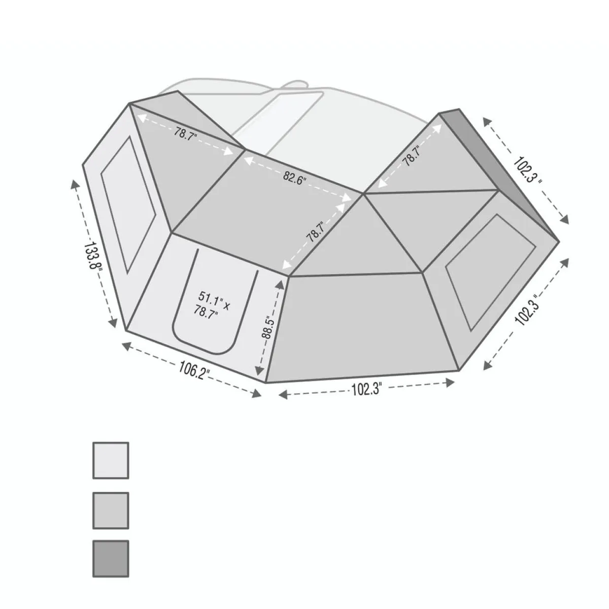 Overland Vehicle Systems Nomadic Awning 270 - Driver Side Wall 2 w/ Window - Dark Gray w/ Storage Bag product image