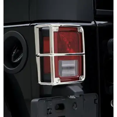 Smittybilt Euro Tail Light Guard Pair - Stainless Steel (07-18 JK/JKU)