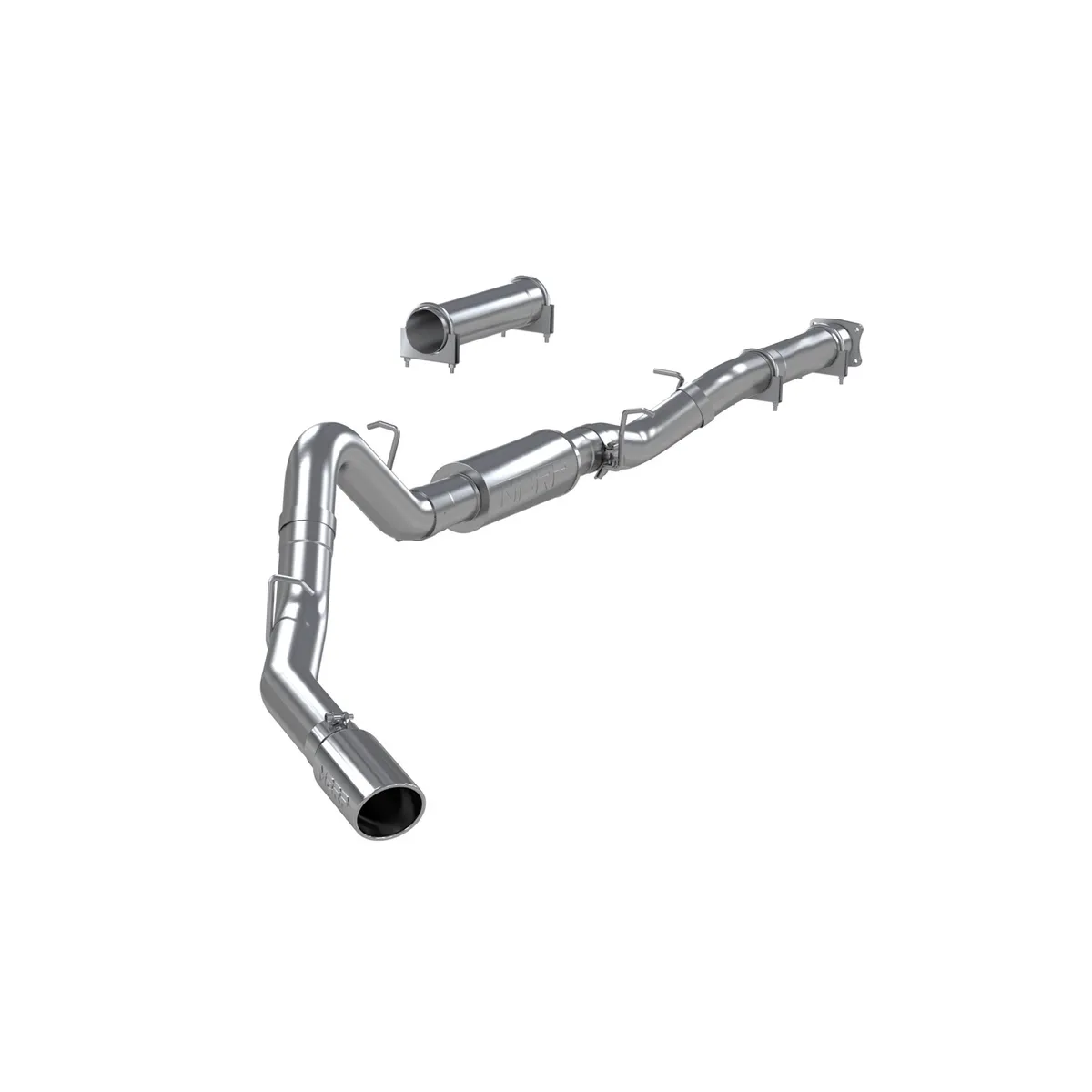 Armor Lite Cat Back Exhaust System; 4 in.; Incl. Slip Joint/Ext. Pipes/Muffler/Tailpipe/Hardware/5 in. OD Tip; Single Side Exit; Aluminized; product image