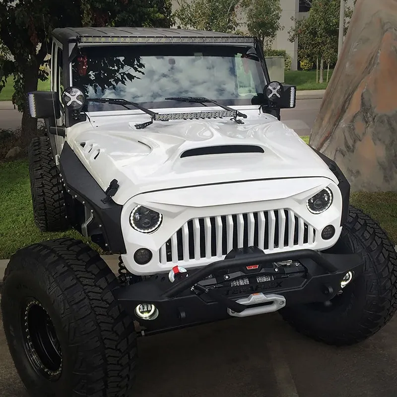 Jeep White Color Fiber Glass Hood for Wrangler JK JKU product image