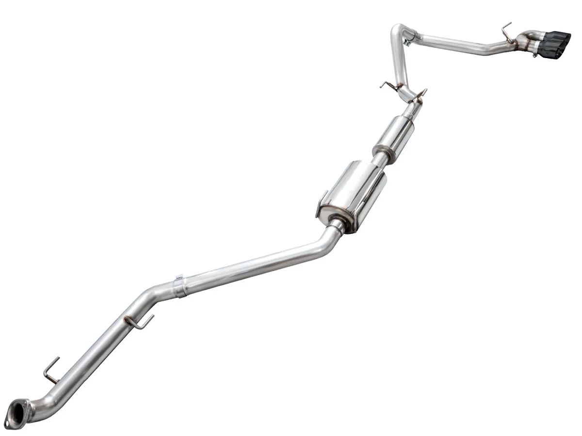 AWE 0FG Exhaust for 4th Gen Toyota Tacoma - Dual Chrome Silver Tips product image