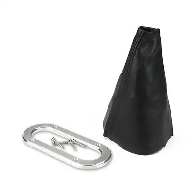 Lokar Emergency Hand Brake Boot; Transmount; 2.75 in. x 6.5 in. Outer/1.5 in. x 5.25 in. Inner; Incl. Billet Aluminum Ring;