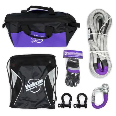 Yukon Gear And Axle Recovery Gear Kit With 7/8 30-Foot Long Kinetic Rope Shackles & More Recovery Gear Kit W/ 7/8 Inch Rope Yukon Gear