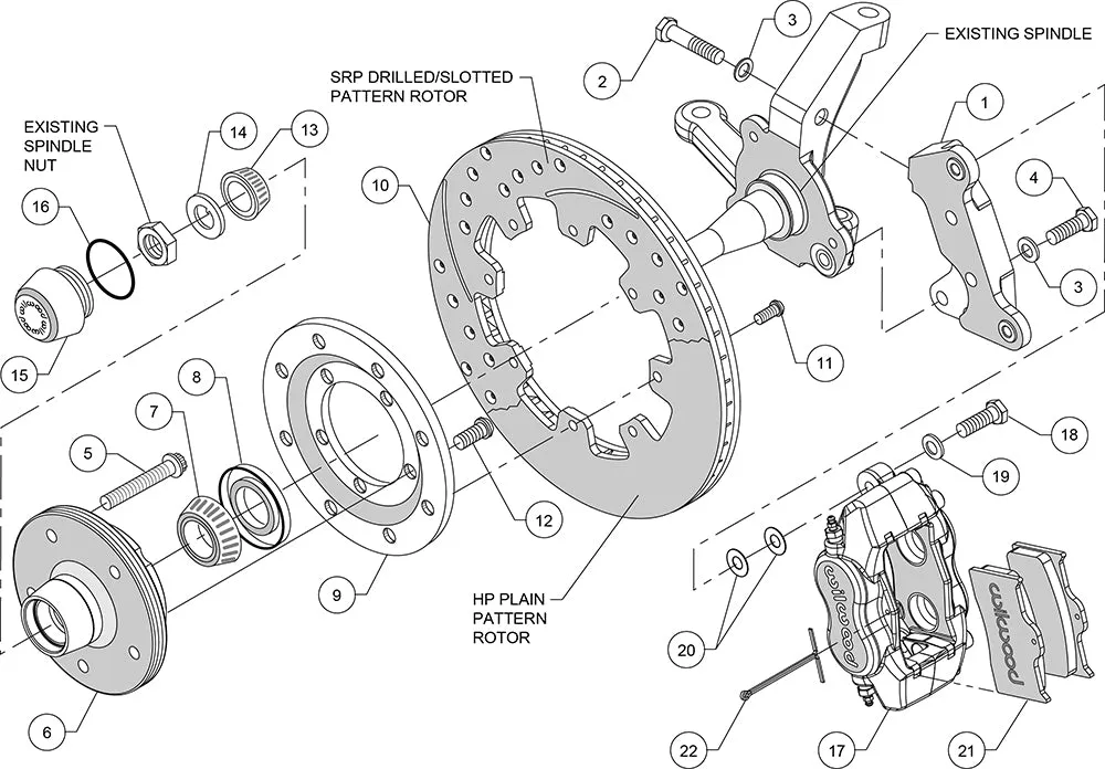 1974 - 1980 Ford, Mercury Forged Dynalite Big Brake Front Brake Kit (5 x 5 Hub) - 140-14530 product image