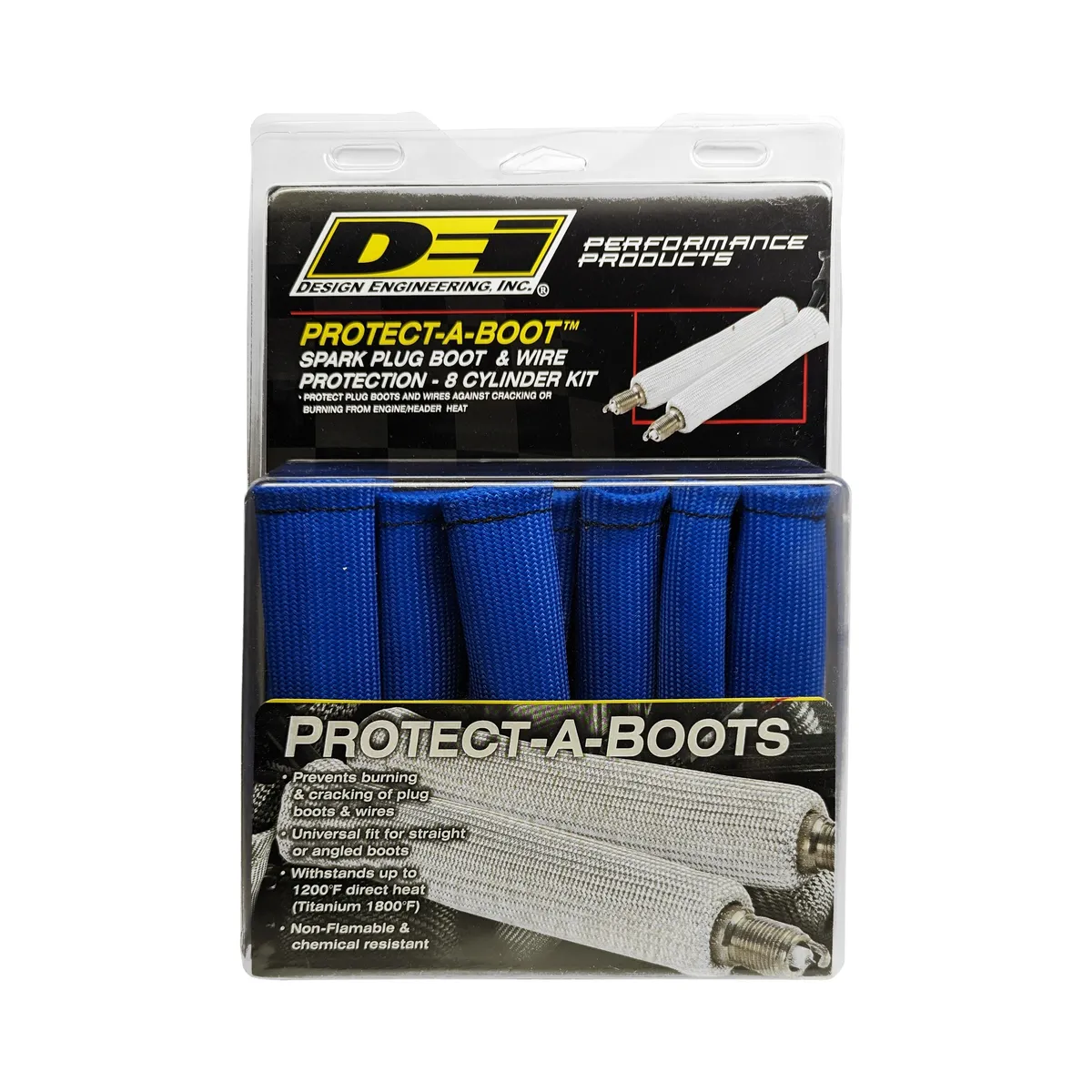 DEI PROtect-A-Boot 6in Spark Plug Boot PROtectors - Blue 8-Pack product image