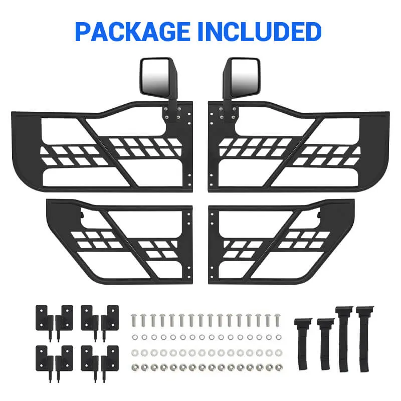 Jeep Half Tube Doors with Side View Mirror for 2018-2025 Wrangler JL Gladiator JT product image