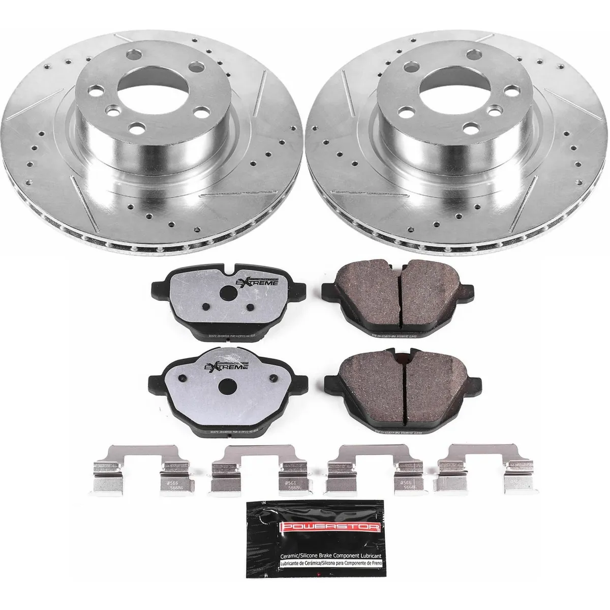 Z26 Street Warrior Upgrade Kit: Drilled/Slotted Rotors; Carbon-Fiber Ceramic Pads W/Hardware; Pad Sensors product image