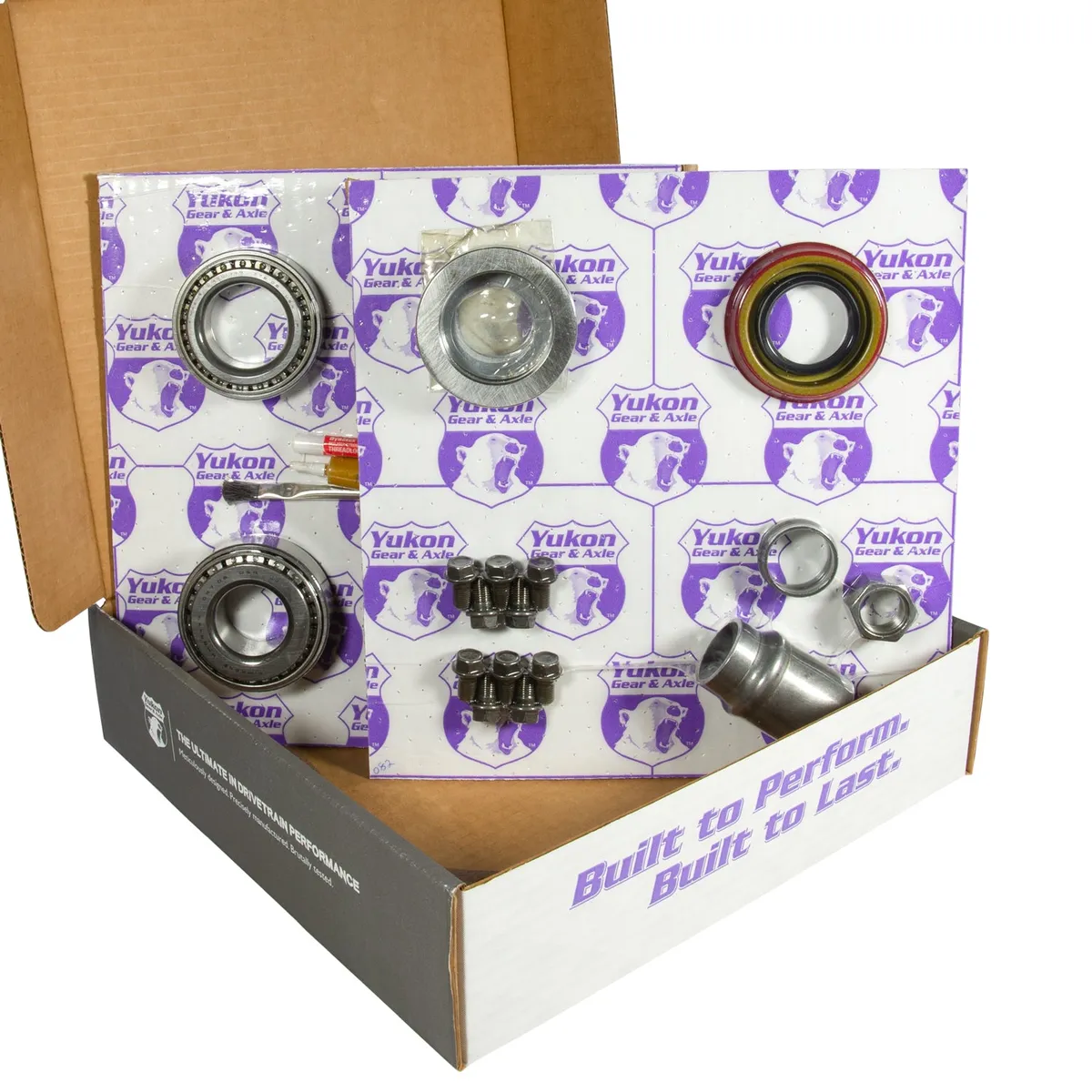 8.2 Inch GM 3.55 Rear Ring & Pinion Install Kit 28 Spline Posi 2.25 Inch Axle Bearings 8.2 GM 3.55 Rear R&P Gear/ Install Kit Package With Posi & Ak 1563 Axle Bearings (2.25 Inch Od) Yukon Gear product image