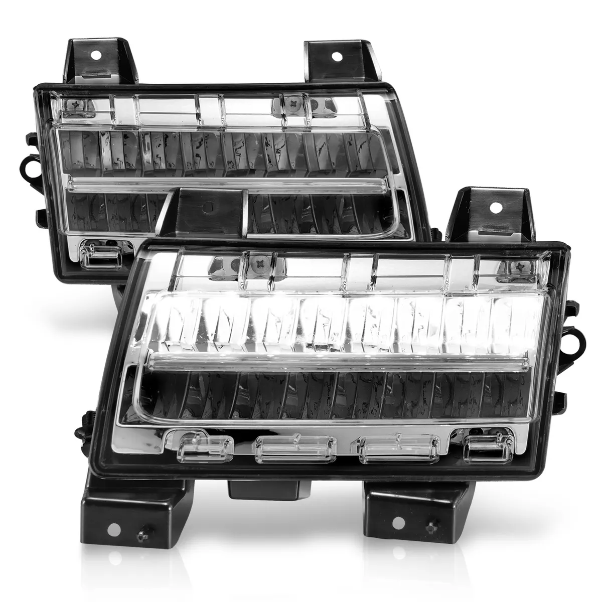 Jeep Wrangler 18-25 Full LED Fender Lights Chrome w/ Sequential Signal (For Sport, Sport s Model Halogen Fender Lights) product image