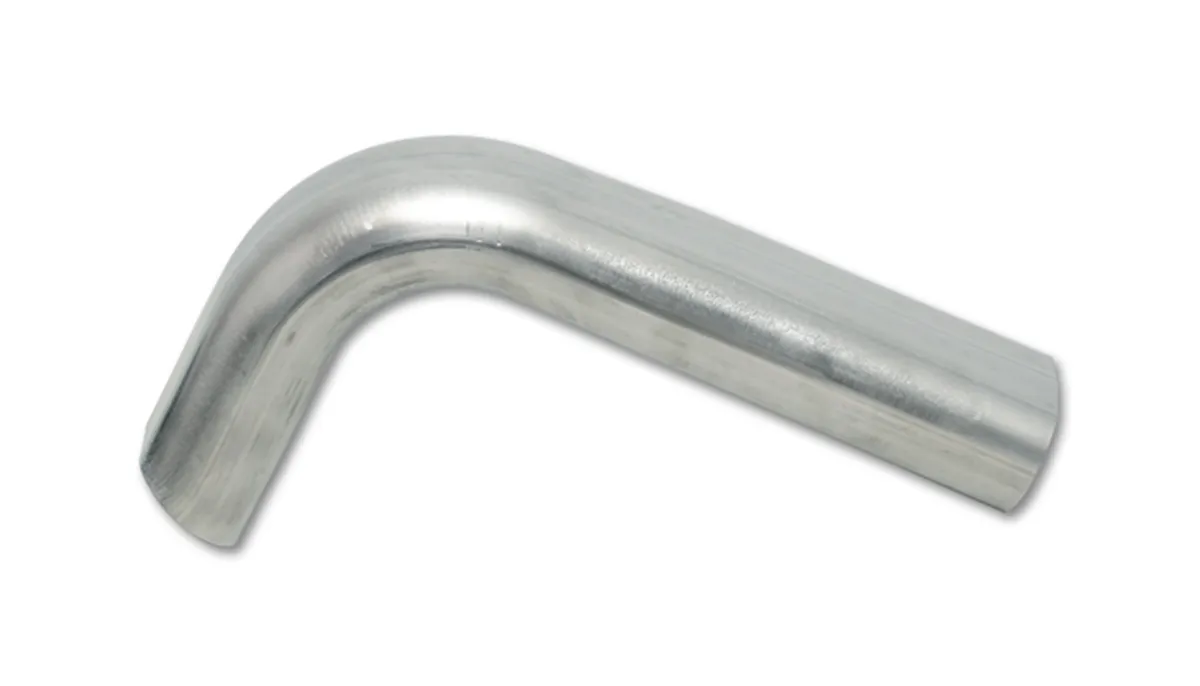90 Degree Stainless Steel Bend; 3 in. Nominal Tube Size; 3.5 in. Centerline Radius; 6 in. Leg Length 1; 6 in. Leg Length 2; Vertical; Oval; product image