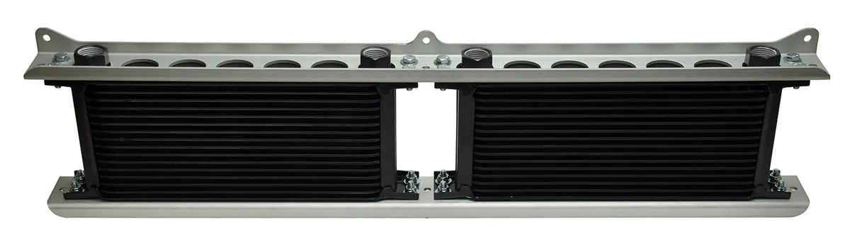 Derale 50022 Dual Stacked Plate Brushed Aluminum Brackets With Mounting Hardware product image