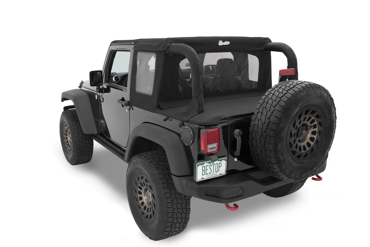 Jeep Wrangler Halftop Soft Tops For Jeep 2007-2018 Wrangler JK 2 Door Black Premium Twill Bestop product image