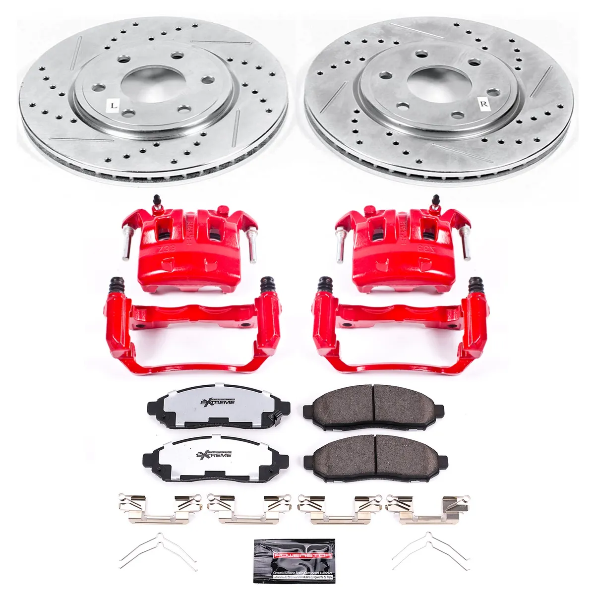 Z36 Truck/Tow Upgrade Kit: Drilled/Slotted Rotors; Carbon-Fiber Ceramic Pads; Powder Coated Calipers product image