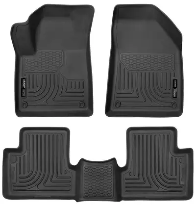 Husky Liners 1523 Cherokee Front & 2nd Seat Floor Liners Weatherbeater Series Black