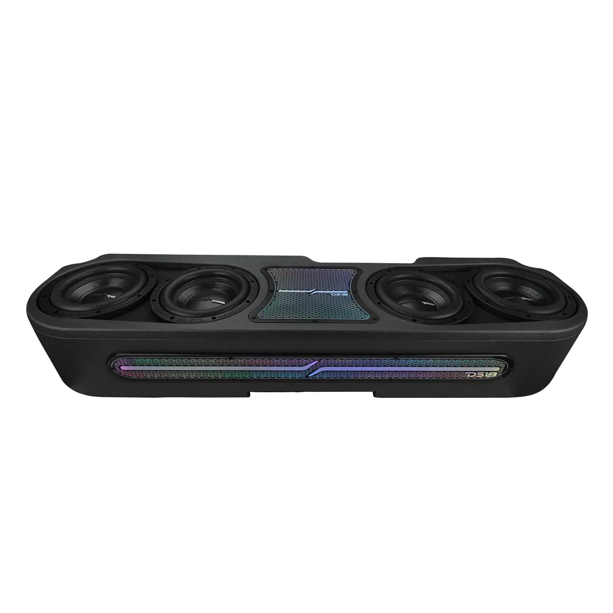 Jeep Gladiator JT 2020-Up | 4 x 8” Subwoofers Included (Zr8 .2d) | Upfiring | Underseat | Sealed Box | Exclusive Black Leather | Digital LED Lights Ebm Direct Fit Subwoofer Enclosure For Jeep Gladiator 2020-2024 (Speakers Not Included) product image