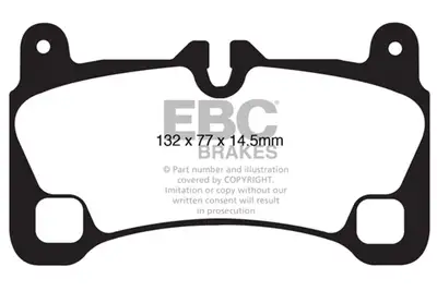 EBC Brakes Truck/SUV Extra Duty Brake Pads; FMSI Pad No. D1350; Vented; 358mm Dia.; 74mm Height; 28mm Thick; 85mm Center Hole Dia.; Pad Dimensions: 132 x 77 x 14.5mm;