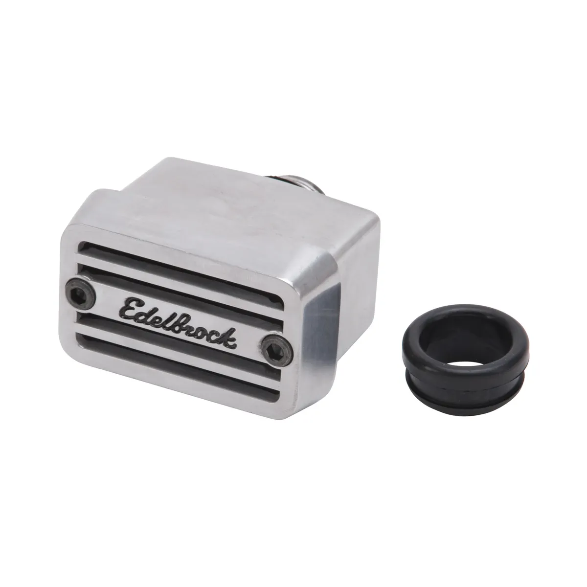 Edelbrock 4204 Elite Push-in Breather Polished Die Cast AL. - Short product image