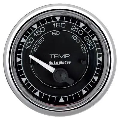 AutoMeter Gauge Temp 2 1/16in 250deg f Elec Chrono Chrome