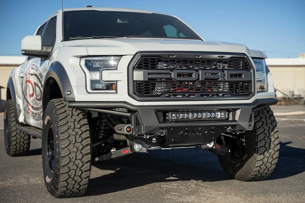 Addictive Desert Designs 1720 F150 Raptor Add Pro Bolton Front Bumper W/6 Dually Mounts/20 Universal Mounthammer Black