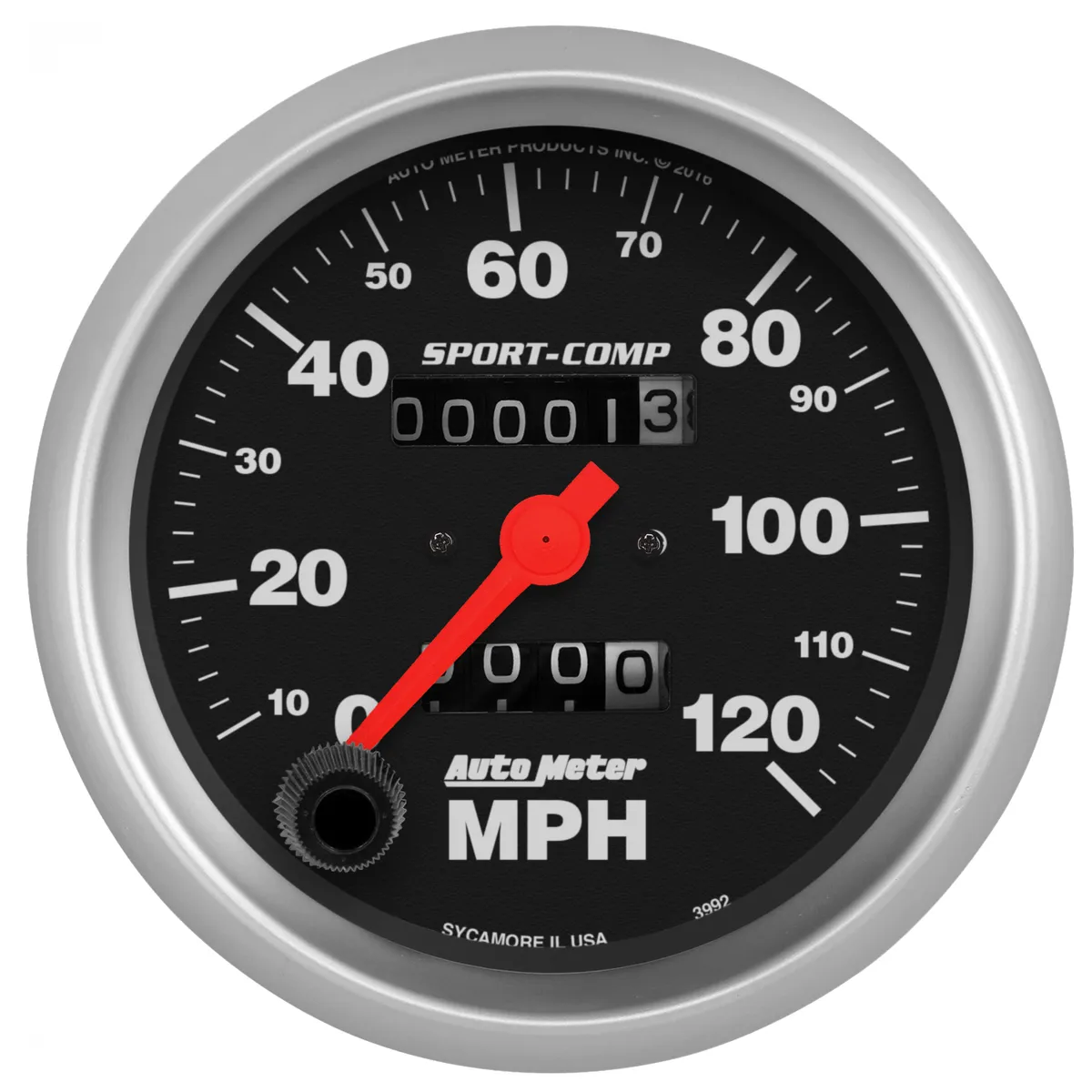 Gauge, Speedometer, 3 3/8", 120mph, Mechanical, Sport-Comp product image