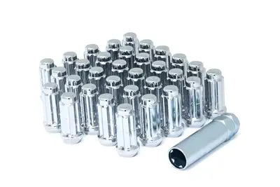 Gorilla Small Diam Spline Duplex Lug Nuts 13/16&7/8 Key 9/16-18 Chr 32qty K8TS-00916GR