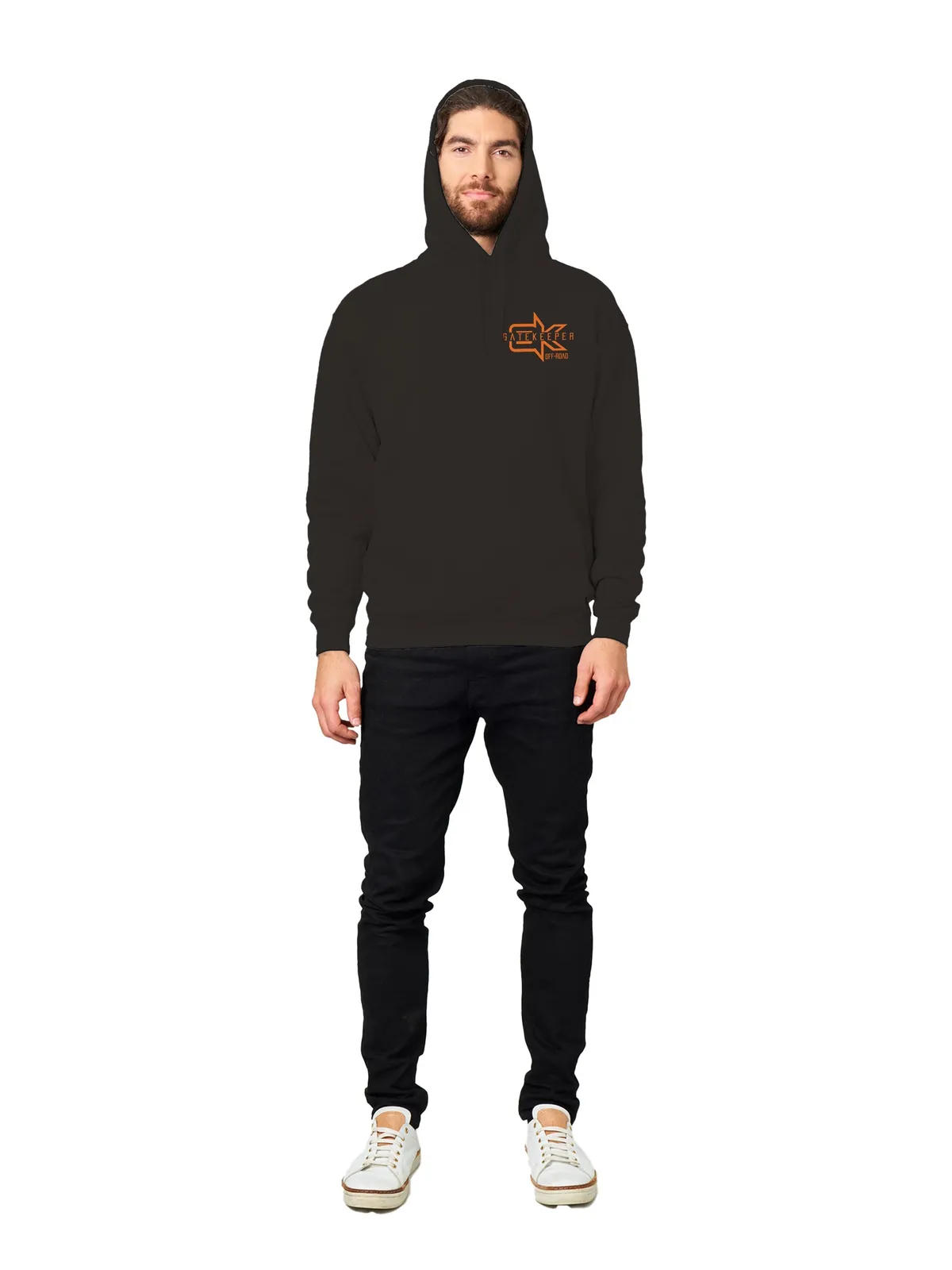 Gatekeeper Off-Road Pull Over Logo Hoodie Sweatshirt (Black and Orange) product image