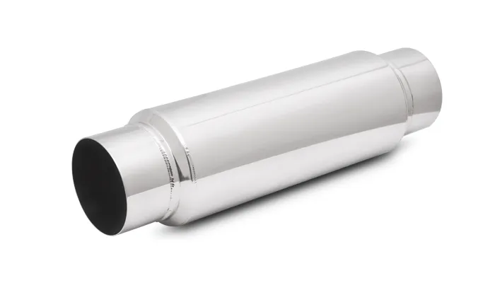 Large Diameter Bottle Style Resonator; 3.5 in. Inlet/Outlet ID; 5 in. Body OD; 18 in. Overall Length; 14 in. Body Length; product image