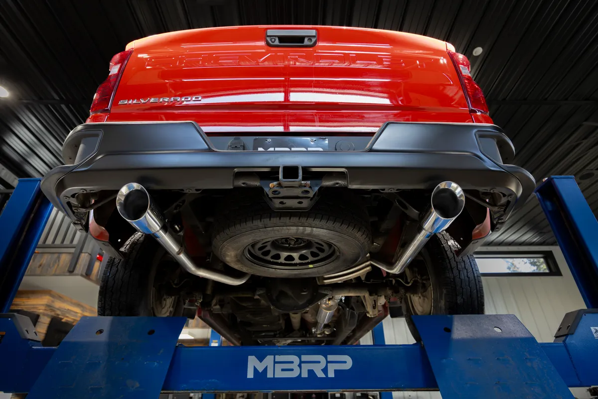 Armor Pro Cat Back Exhaust System; 3in.; Incl. Front Pipe/Mid Pipe/Muffler/Tail Pipe/Hardware/4.5 Inch Tip; Dual Rear Exit; T304 Stainless Steel; product image