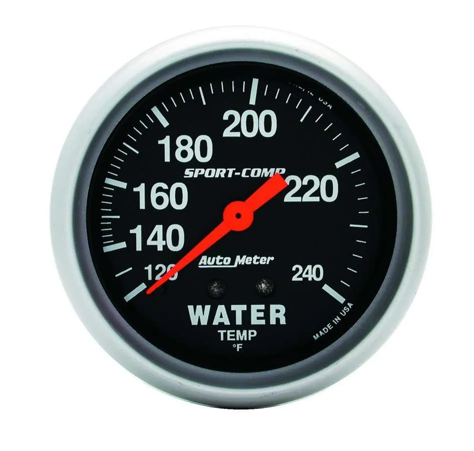 AutoMeter Gauge, Water Temp, 2 5/8", 120-240?F, Mechanical, Sport-Comp