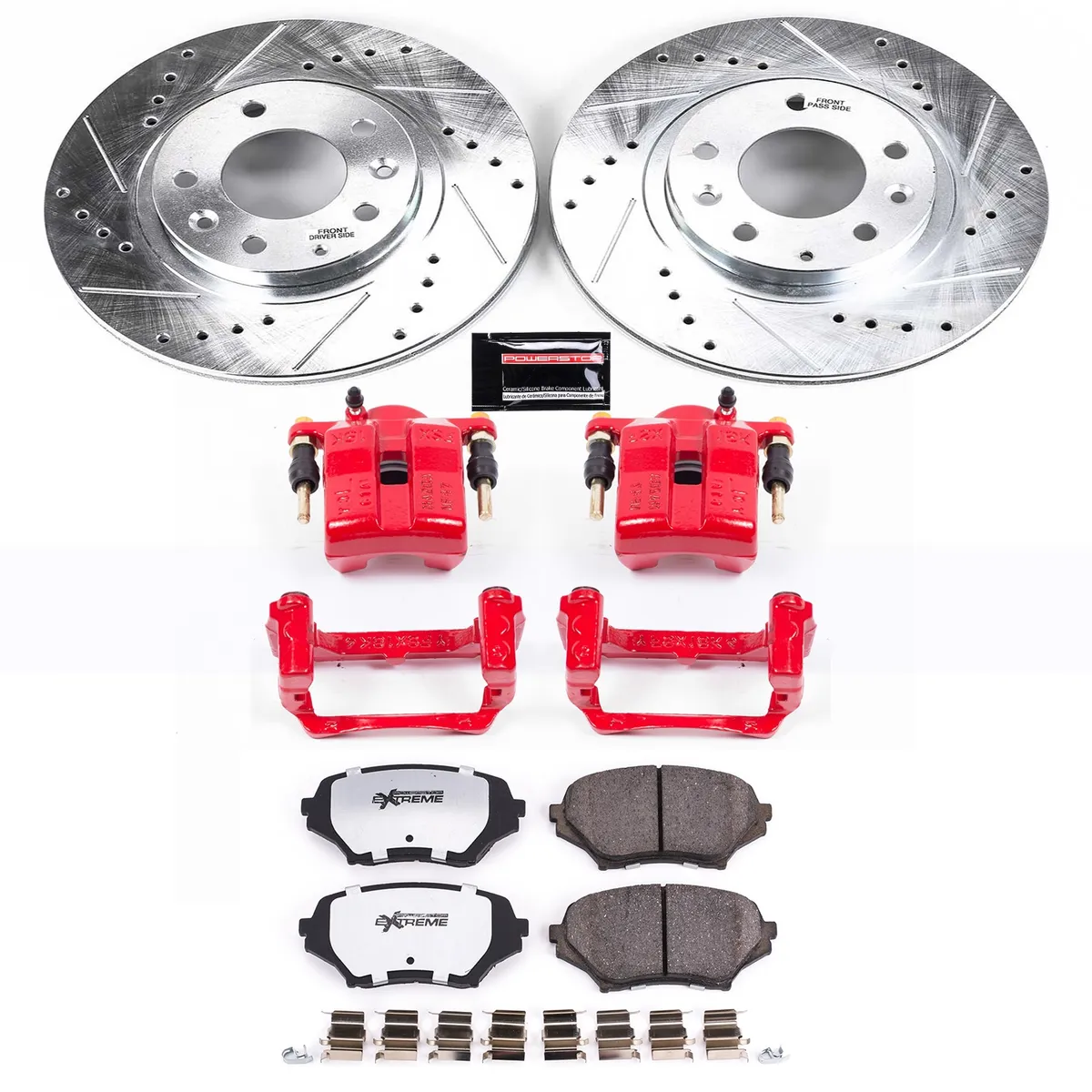 Z26 Street Warrior Upgrade Kit: Drilled/Slotted Rotors; Carbon-Fiber Ceramic Pads; Powder Coated Calipers product image