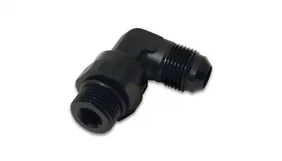 Vibrant Performance 90 Degree Swivel Adapter Fitting; -10AN To -8AN ORB; 6061 Aluminum; Black Anodized;