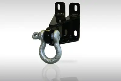 Fab Fours Ranch D-Ring Mount; 2 Stage Black Powder Coated; Fits All Black Steel Bumpers;