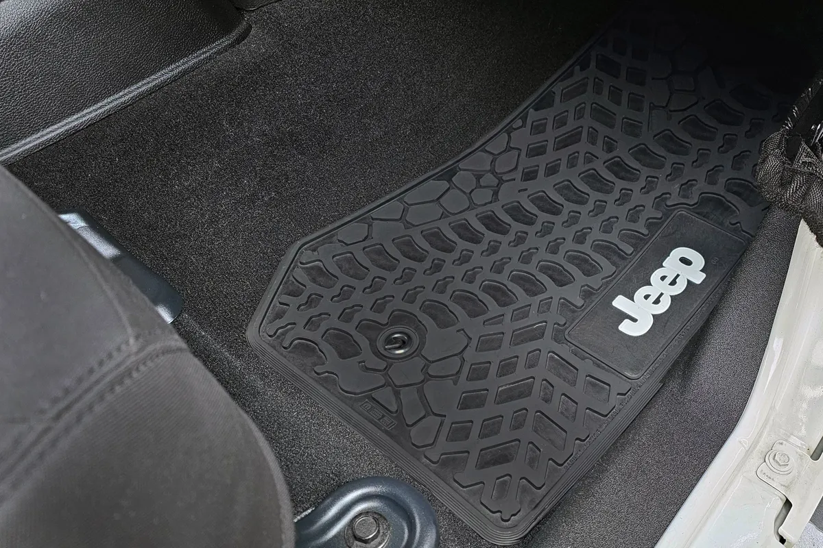 07-13 Jeep JKU 4 Dr Front and Rear -Tire Tread/Scorched Earth Scene w/ JEEP Insert - Black w/ Red Insert product image