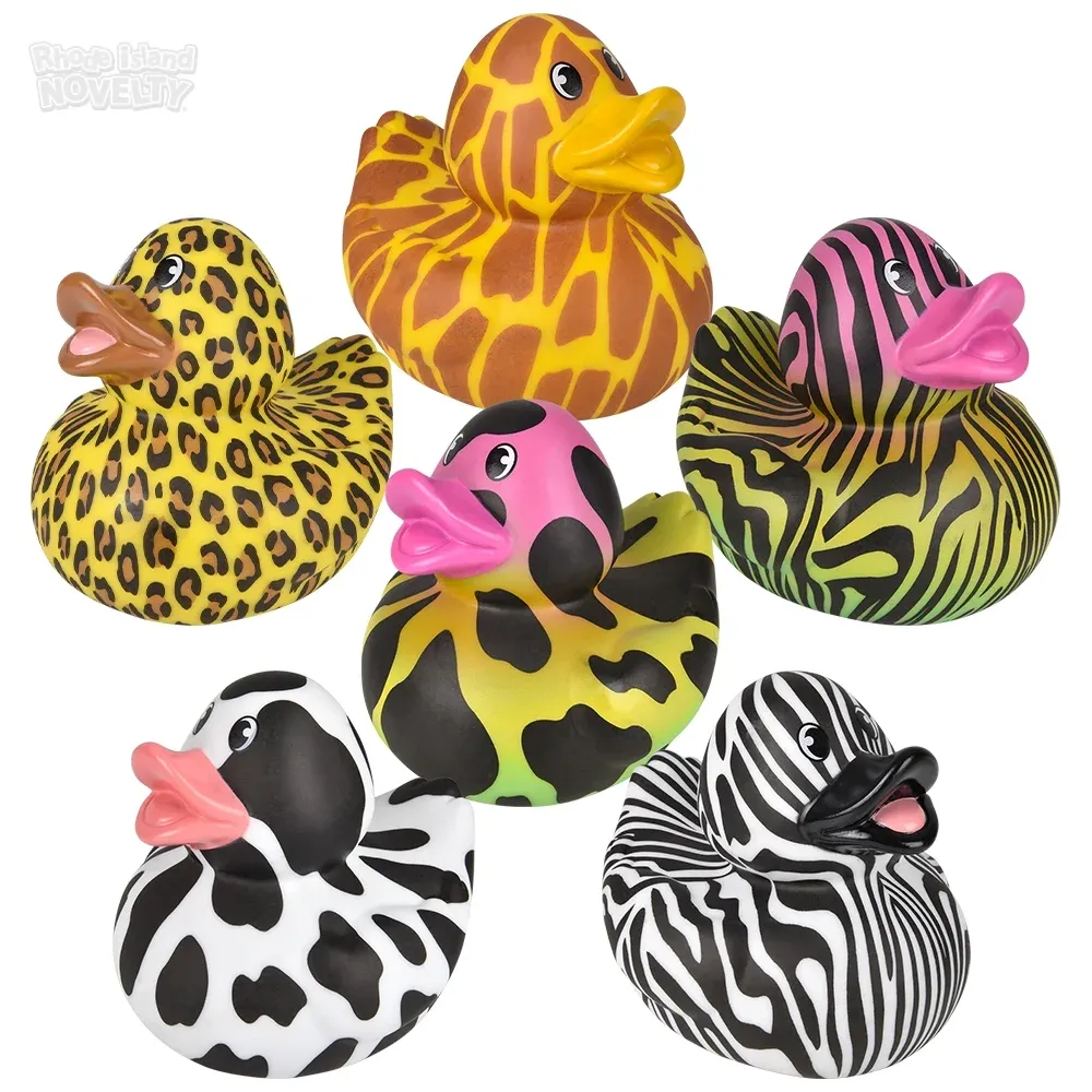 Big Animal Print Rubber Duckies 6\" product image