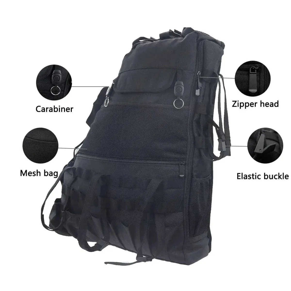 Suparee Rear Roll Bar Jeep Storage Bags with with Multi-Pockets & Organizers for 1997-2024 Jeep Wrangler JK JL TJ LJ product image