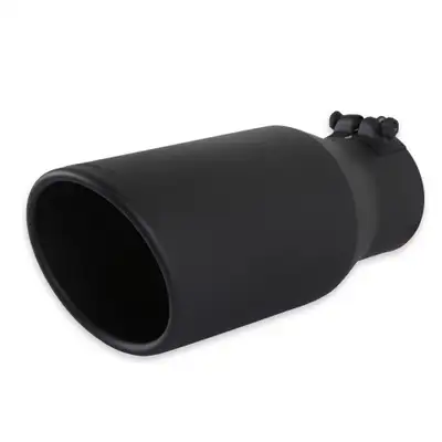 Flowmaster Exhaust Tip ss 5in 3.5in Tubing 12in Long Clampon Angle Cut Black