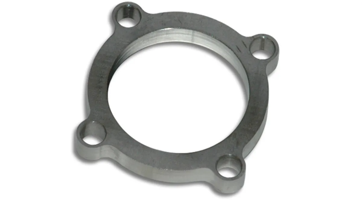 Discharge Flange; 89.7MM Bolt Circle; 10.32MM BHID; 0.5 in. Thickness; 2.5 in. ID; 63.5MM Port ID; For GT30/GT35; Mild Steel; 4 Bolt; product image