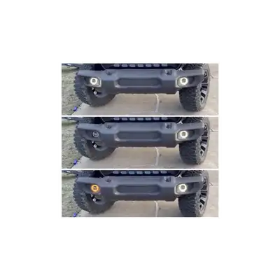 Quake LED Quake LED - Qte346 - Jeep Jk/Cj/Tj 4 Inch Fog Lights W/White DRL Halo And Amber Turn Signals