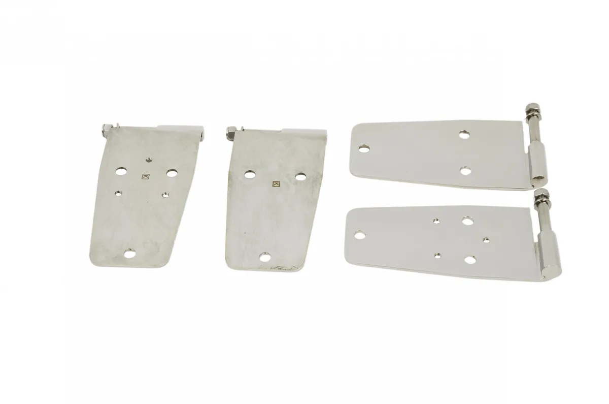 Jeep CJ/YJ Door Hinge Set 4 Pieces 76-93 CJ and Wrangler YJ Polished Silver Kentrol product image