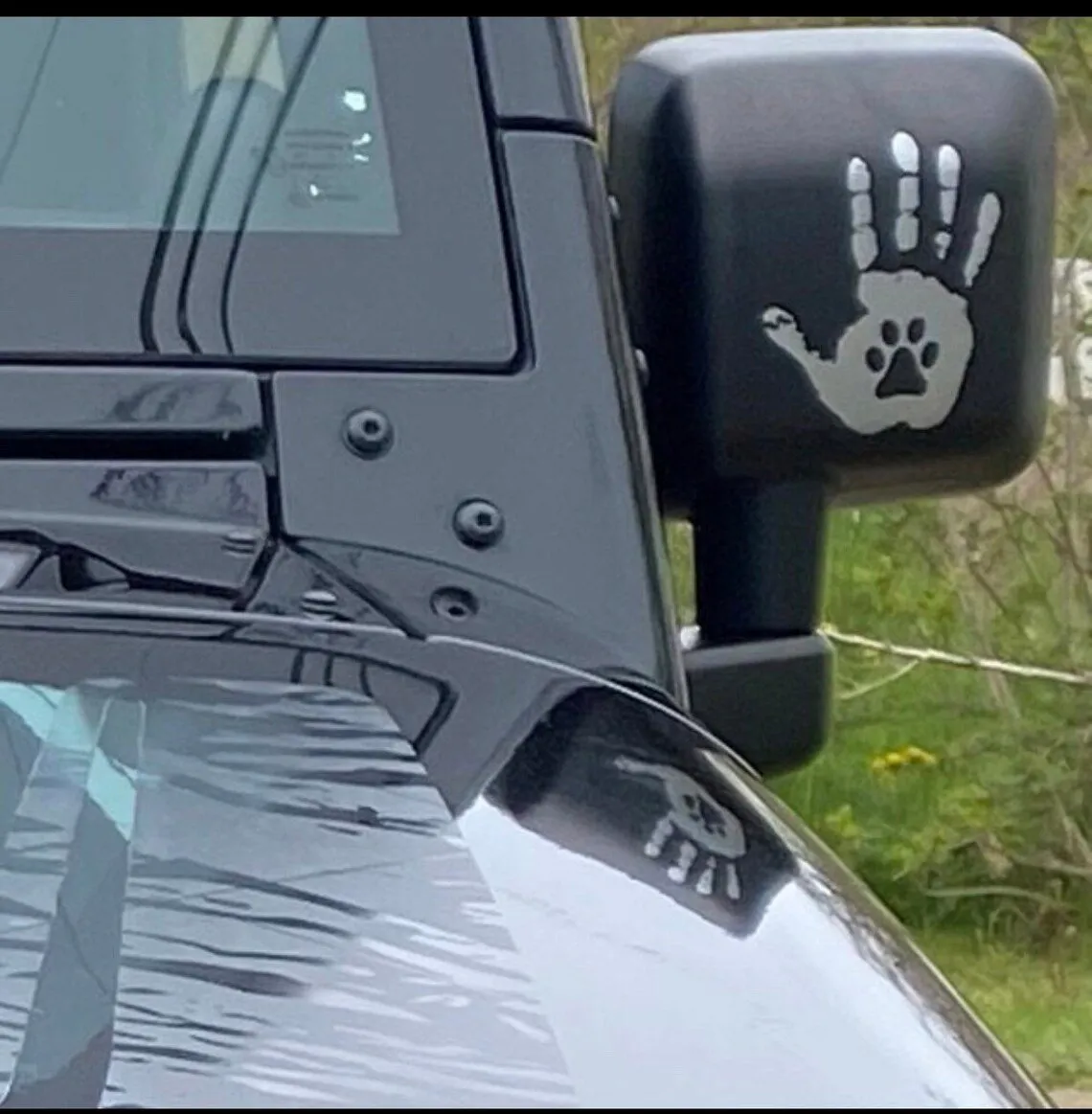 Hect Creations Hand Wave Paw Print Decal Set - Mirror Decals (2-Pack) product image